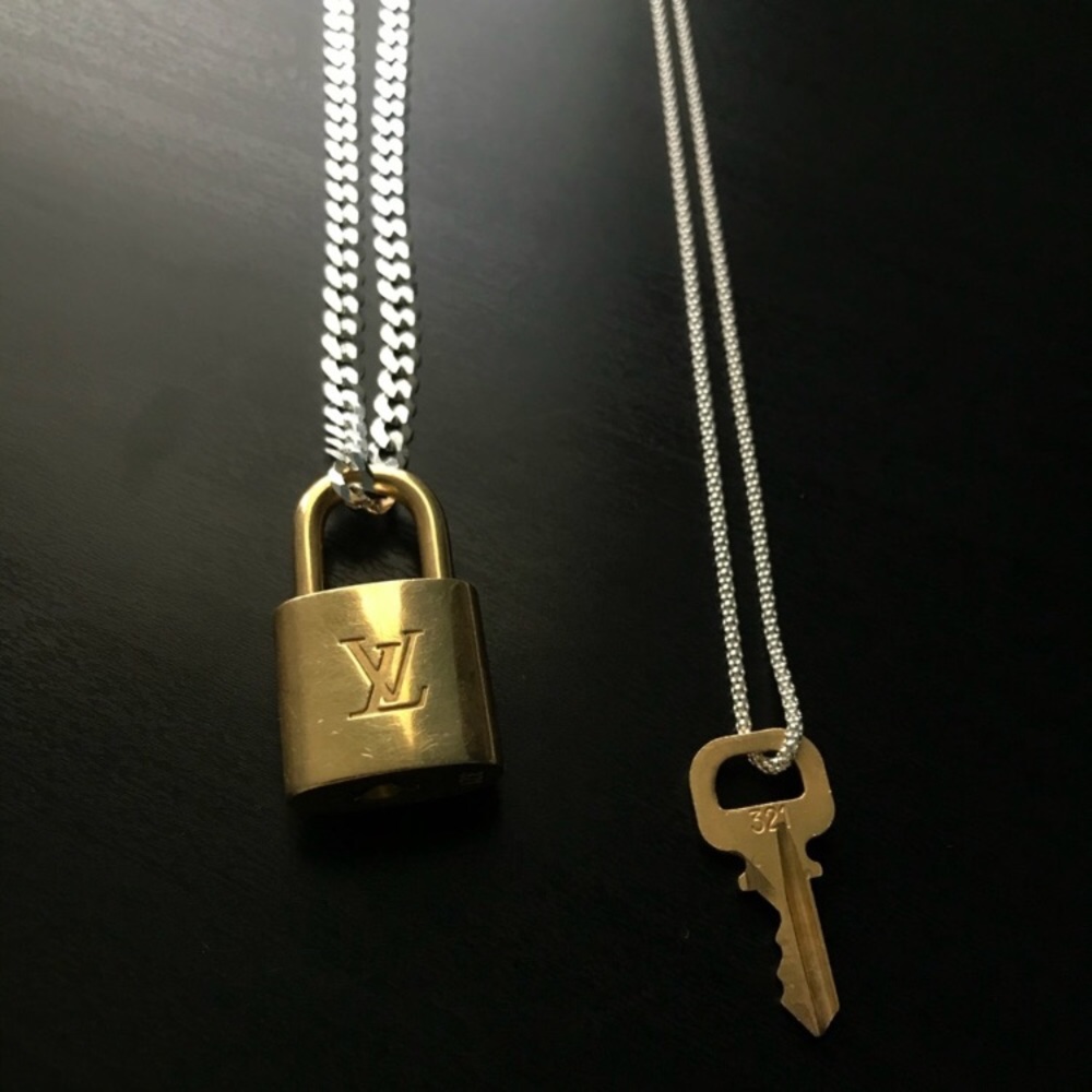 Silver Chain With Louis Vuitton Lock